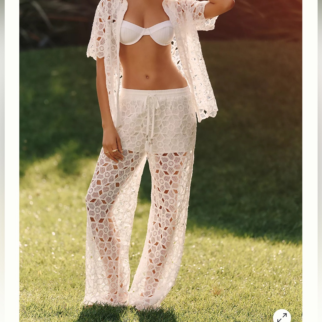 Anthropologie Eyelet Cover Up Pants